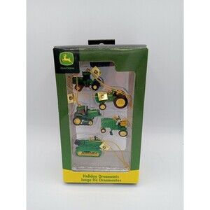 John Deere 5 Pc. Enesco Toy Tractor Holiday Ornament Set C3